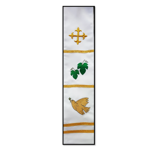 Two pointed Stole - White