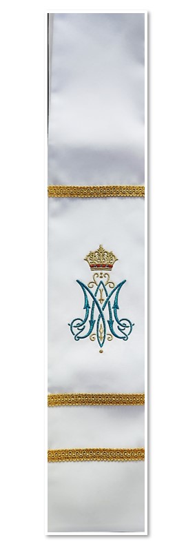 Marion - 2 pointed stole in White