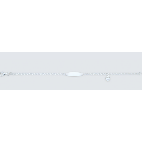 16cm Sterling Silver Baby/Child chain Bracelet with heart