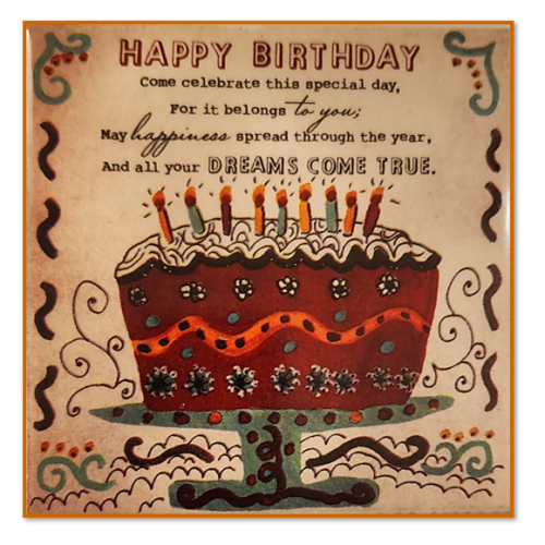 12.5cm "Happy Birthday"Ceramic Tile