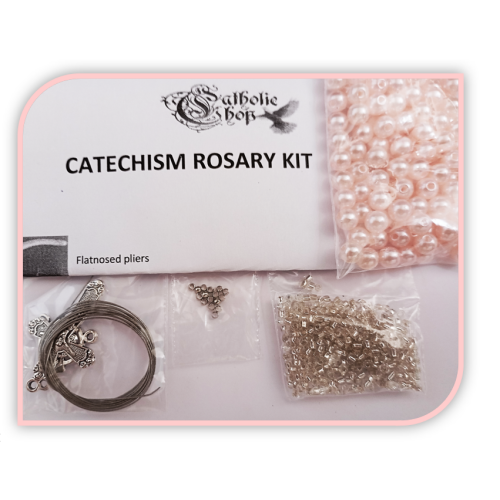 Pink Faux Acrylic Pearl Rosary Kit