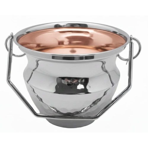 11cm tall Holy Water Font / Bucket with Handle.  Removable inner