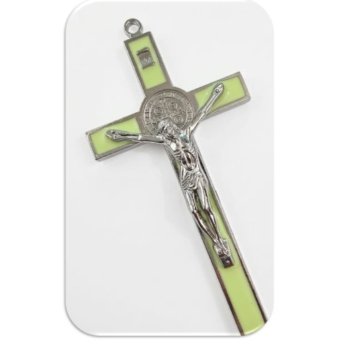 10.5cm St Benedict Crucifix - Glow in the Dark Inlay