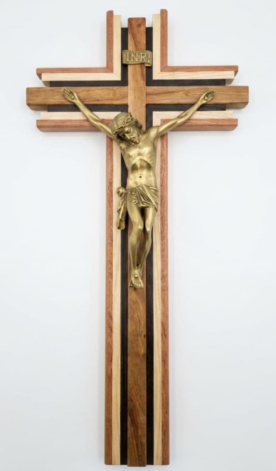 100cm Various Wood Crucifix with Gold Corpus